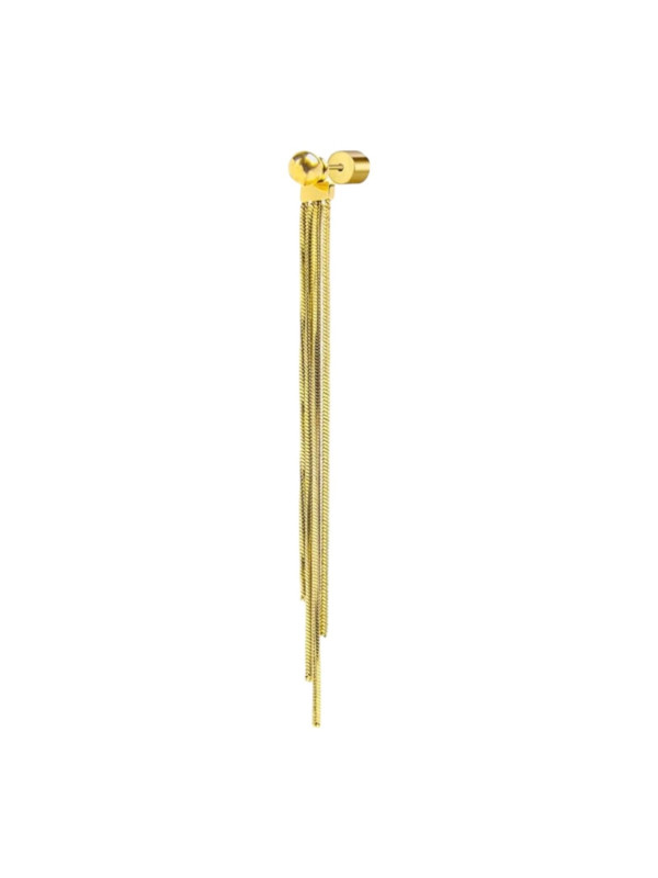 Orecchino pendente Marlù Vision donna acciaio dorato sfera e catena snake quadrata 33OR0057G