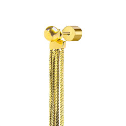 Orecchino pendente Marlù Vision donna acciaio dorato sfera e catena snake quadrata 33OR0057G