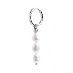 Orecchini Donna Marlù 13or023-w Acciaio Silver e Perle Bianche
