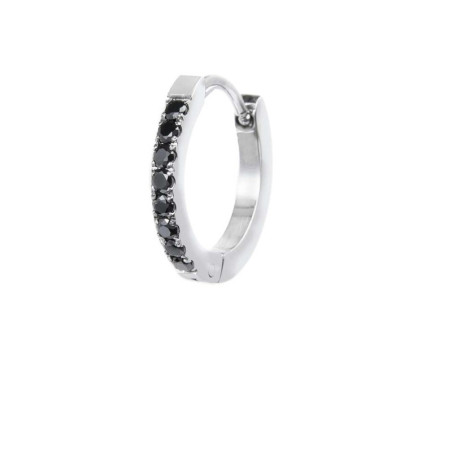 Mono Orecchino unisex Marlù 31OR0020-N a cerchio 1,6cm con zirconi
