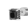 Mono Orecchino unisex Marlù 33OR0048-N a lobo con zircone nero quadrato 0,34mm