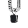 Mono Orecchino unisex Marlù 33OR0046-N a cerchio ovale con quadrato in onice pendente