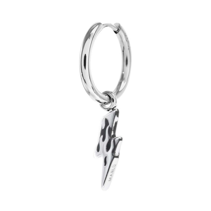 Mono Orecchino unisex Marlù 33OR0043 a cerchio con fulmine pendente Mono Orecchino unisex Marlù 33OR0043 a cerchio con fulmine pendente