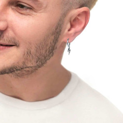 Mono Orecchino unisex Marlù 33OR0043 a cerchio con fulmine pendente