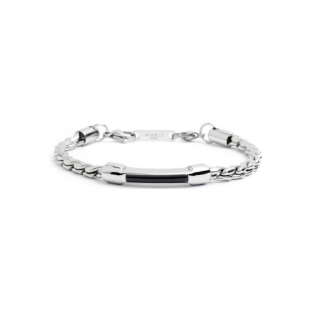 Bracciale Uomo Marlù Man Class 4BR1816N in Acciaio 316L Argento e Nero