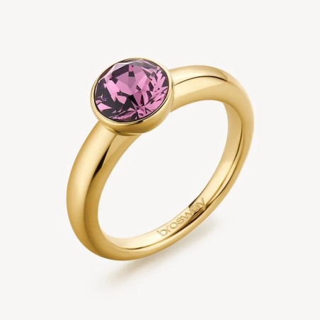 Anello Donna Brosway Affinity BFF173A in Acciaio Pvd Oro Giallo Cristallo Viola