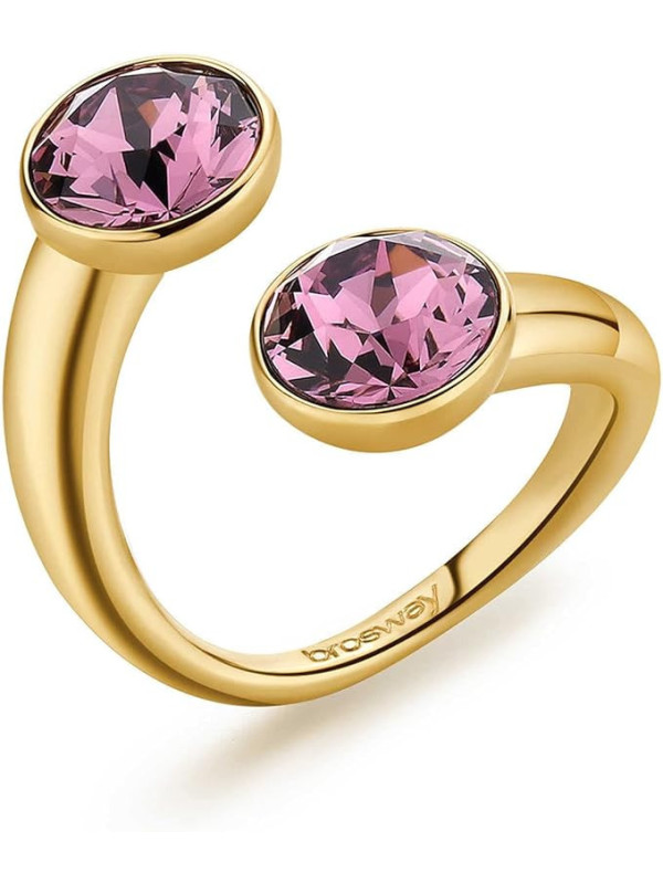 Anello Donna Brosway Affinity BFF177A in Acciaio Pvd Oro Cristalli Viola