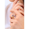 Anello Donna Brosway Affinity BFF177A in Acciaio Pvd Oro Cristalli Viola