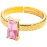 Anello Donna Marlù 31AN0003GLF-M Sparkless in Acciaio Pvd Oro Giallo con Zircone Rosa