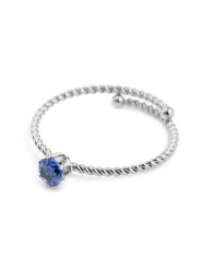 Anello Donna Marlù 18AN115B-S in Acciaio Silver con Cristallo Blu