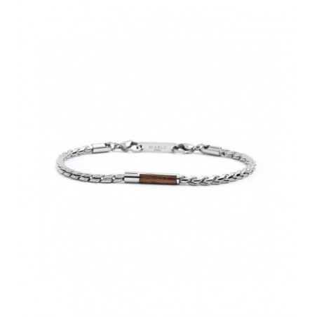 Bracciale Uomo Man Class Marlù 4BR1821M in Acciaio 316L Argento e Marrone