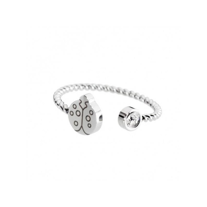 Anello Donna Marlù 18AN037-F in Acciaio Silver Coccinella con Cristalli Anello Donna Marlù 18AN037-F in Acciaio Silver Coccinella con Cristalli