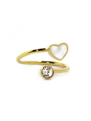 Anello Donna Marlù 15AN010GW-S in Acciaio Pvd Oro Giallo Cuore Madreperla