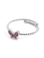 Anello Donna Marlù 18AN030P-S in Acciaio Silver con Farfalla Cristalli Viola