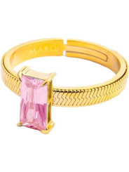 Anello Donna Marlù 31AN0003GLF-S Sparkless in Acciaio Pvd Oro Giallo con Zircone Rosa