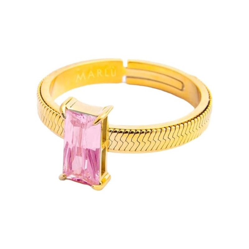 Anello Donna Marlù 31AN0003GLF-S Sparkless in Acciaio Pvd Oro Giallo con Zircone Rosa Anello Donna Marlù 31AN0003GLF-S Sparkless in Acciaio Pvd Oro Giallo con Zircone Rosa
