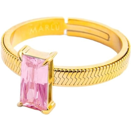 Anello Donna Marlù 31AN0003GLF-S Sparkless in Acciaio Pvd Oro Giallo con Zircone Rosa