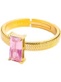 Anello Donna Marlù 31AN0003GLF-S Sparkless in Acciaio Pvd Oro Giallo con Zircone Rosa