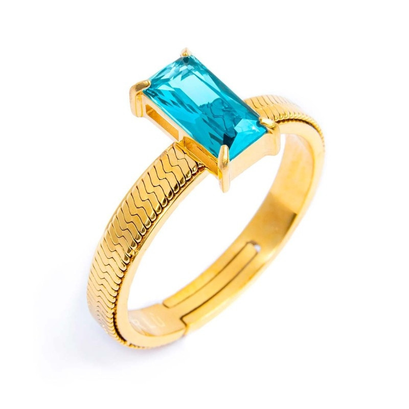 Anello Donna Marlù 31AN0003GAM-S Sparkless in Acciaio Pvd Oro Giallo con Zircone Acquamarina… Anello Donna Marlù 31AN0003GAM-S Sparkless in Acciaio Pvd Oro Giallo con Zircone Acquamarina…