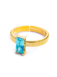 Anello Donna Marlù 31AN0003GAM-S Sparkless in Acciaio Pvd Oro Giallo con Zircone Acquamarina…