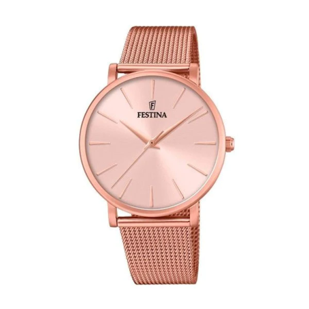 Orologio Solo Tempo Donna Festina Boyfriend F20477/1 in Acciaio Oro Rosa e Rosa