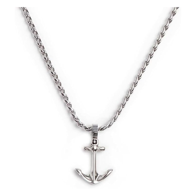 Collana Unisex Marlù Twisted 30CN0007-N in Acciaio Silver con Ancora Collana Unisex Marlù Twisted 30CN0007-N in Acciaio Silver con Ancora