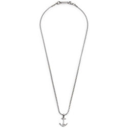 Collana Unisex Marlù Twisted 30CN0007-N in Acciaio Silver con Ancora