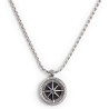 Collana Unisex Marlù Twisted 30CN0008-N in Acciaio Silver con Rosa dei Venti