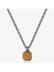 Collana Uomo Brosway Ink BIK128 in Acciaio Pvd Gun Con Pendente