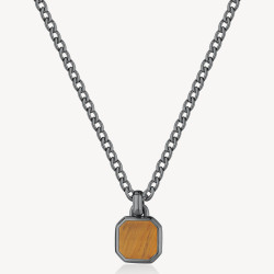 Collana Uomo Brosway Ink BIK128 in Acciaio Pvd Gun Con Pendente