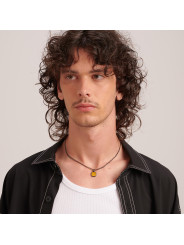 Collana Uomo Brosway Ink BIK128 in Acciaio Pvd Gun Con Pendente