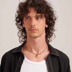 Collana Uomo Brosway Ink BIK128 in Acciaio Pvd Gun Con Pendente