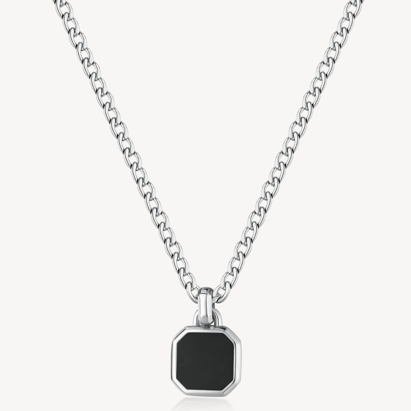 Collana Uomo Brosway Ink BIK126 in Acciaio Pvd Gun Con Pendente Nero Collana Uomo Brosway Ink BIK126 in Acciaio Pvd Gun Con Pendente Nero