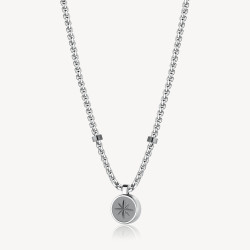 Collana Uomo Brosway Poseidon BPN01 in Acciaio Silver con Rosa dei Venti
