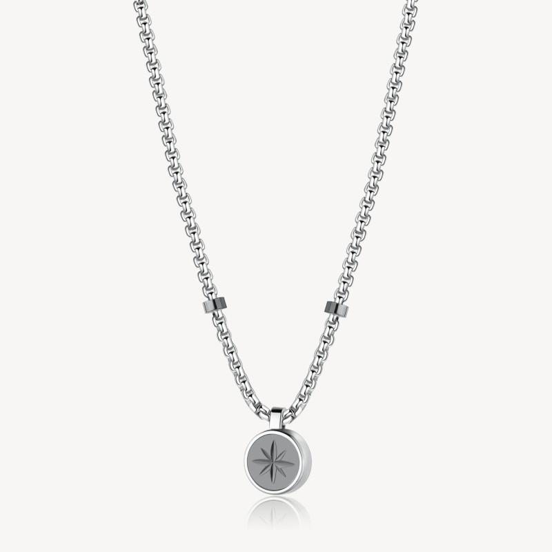Collana Uomo Brosway Poseidon BPN01 in Acciaio Silver con Rosa dei Venti Collana Uomo Brosway Poseidon BPN01 in Acciaio Silver con Rosa dei Venti