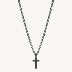 Collana Uomo Brosway Ink BIK20 con Ciondolo Croce in Acciaio Pvd Nero