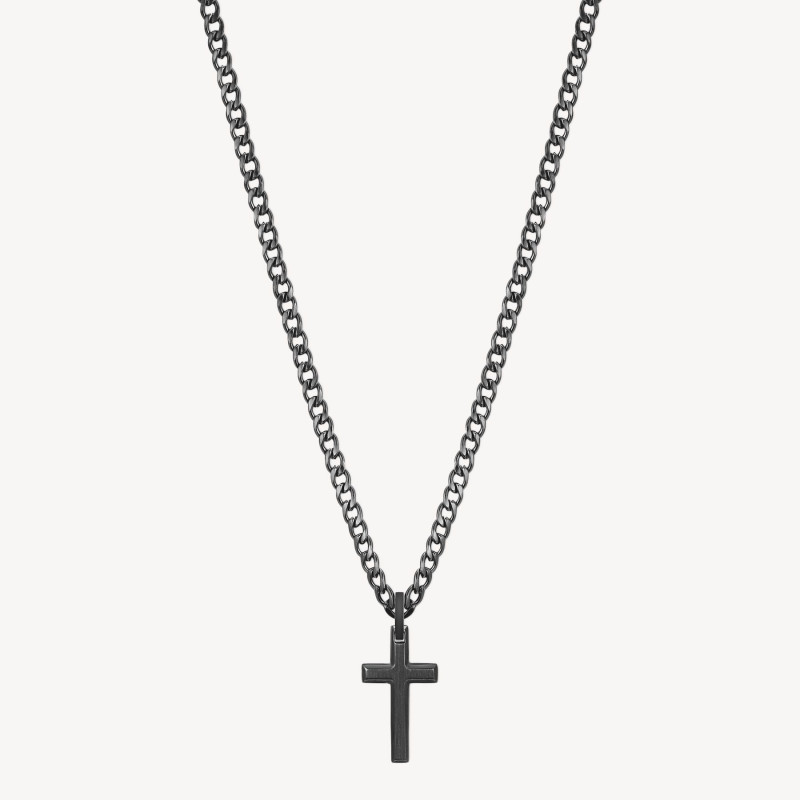Collana Uomo Brosway Ink BIK20 con Ciondolo Croce in Acciaio Pvd Nero Collana Uomo Brosway Ink BIK20 con Ciondolo Croce in Acciaio Pvd Nero