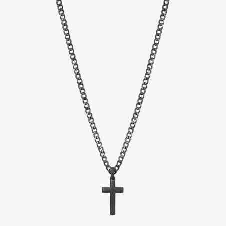 Collana Uomo Brosway Ink BIK20 con Ciondolo Croce in Acciaio Pvd Nero
