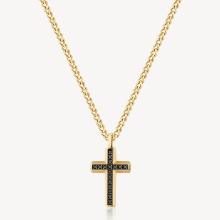 Collana Uomo Brosway Backliner BBC02 in Acciaio con Pendente Croce Colore Oro