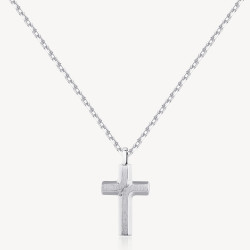 Collana Uomo Brosway Backliner BBC04 in Acciaio con Pendente Croce Colore Silver