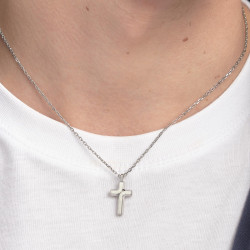 Collana Uomo Brosway Backliner BBC04 in Acciaio con Pendente Croce Colore Silver
