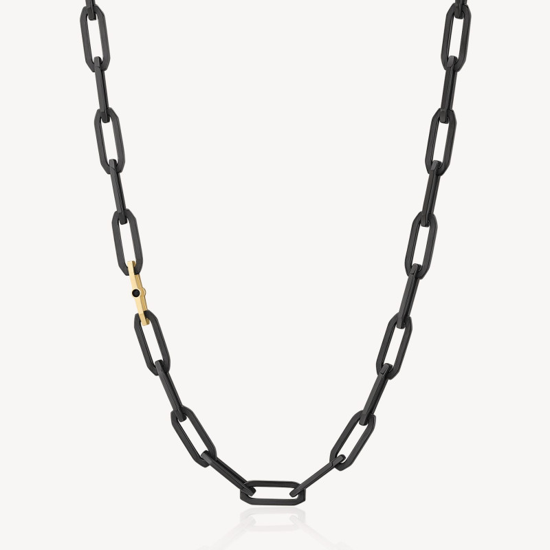Collana Uomo Brosway Caliburn BBU02 Catena in Acciaio Pvd Oro e Nero Lucido Collana Uomo Brosway Caliburn BBU02 Catena in Acciaio Pvd Oro e Nero Lucido