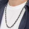 Collana Uomo Brosway Caliburn BBU02 Catena in Acciaio Pvd Oro e Nero Lucido