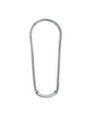 Collana Unisex Marlù 33CO0027 catena cuban con catena snake piatta centrale