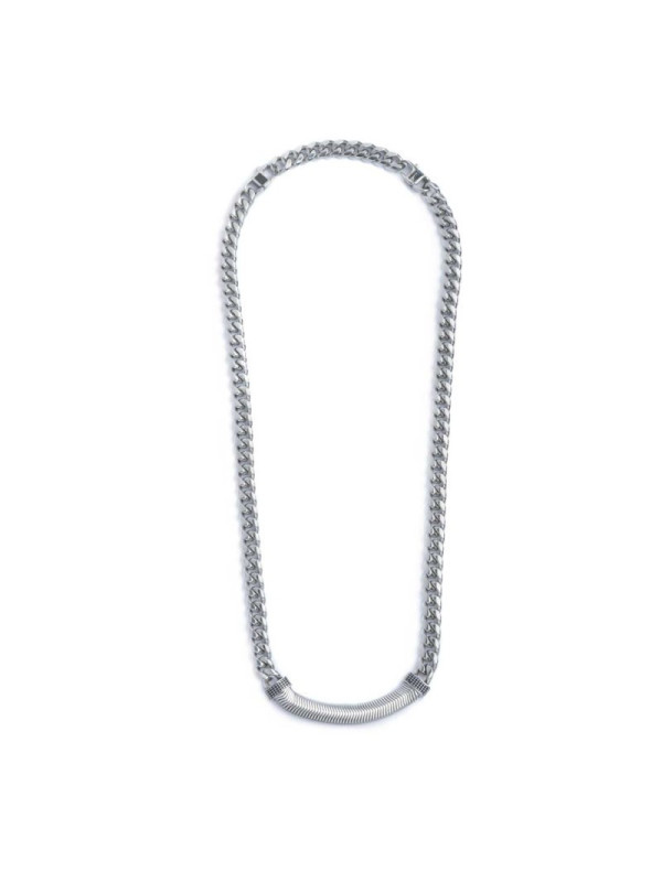 Collana Unisex Marlù 33CO0027 catena cuban con catena snake piatta centrale