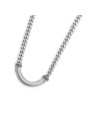 Collana Unisex Marlù 33CO0027 catena cuban con catena snake piatta centrale