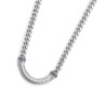 Collana Unisex Marlù 33CO0027 catena cuban con catena snake piatta centrale