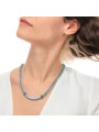 Collana Unisex Marlù 33CO0027 catena cuban con catena snake piatta centrale