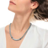 Collana Unisex Marlù 33CO0027 catena cuban con catena snake piatta centrale