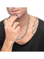 Collana Unisex Marlù 33CO0027 catena cuban con catena snake piatta centrale